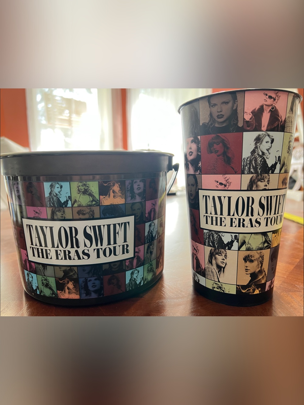 Taylor Swift Multi-Panel Eras Tour Decorative Bucket and Drinking Tumbler Set